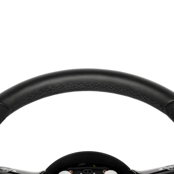 black flat bottom steering wheel