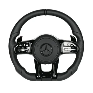 black steering wheel