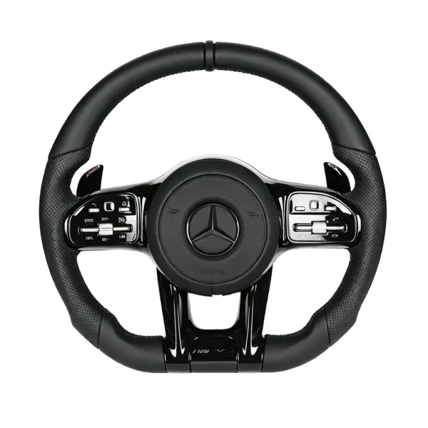 black steering wheel