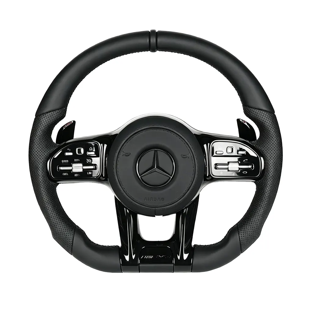 black steering wheel