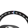 detail of aftermarket bmw steering wheel
