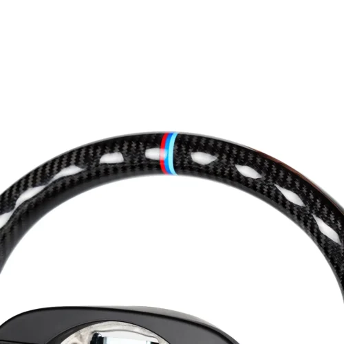 detail of aftermarket bmw steering wheel