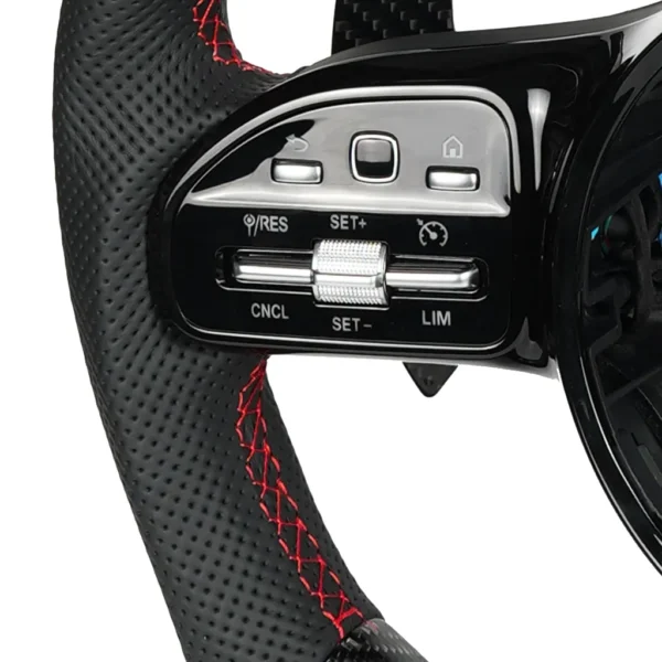 detail of mercedes benz custom steering wheels