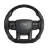 black wood steering wheel