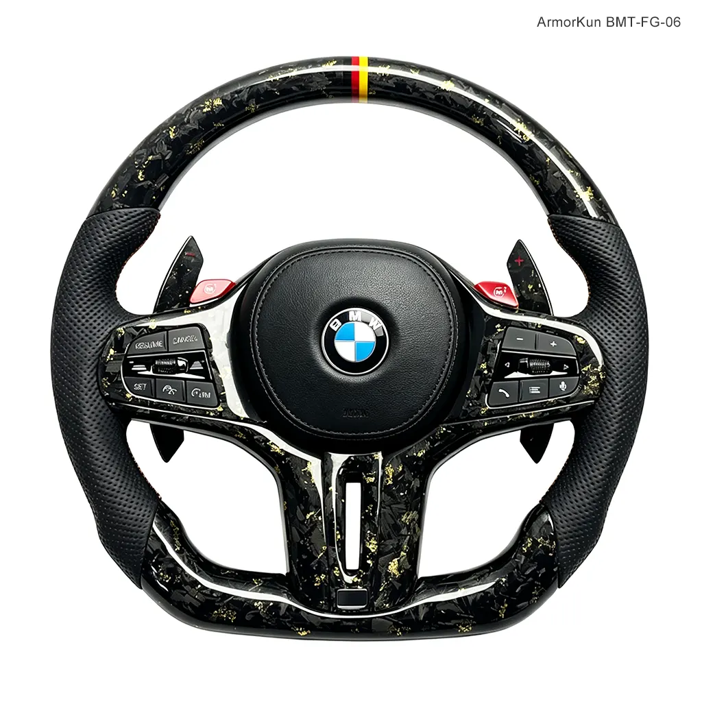 عجلة قيادة من ألياف الكربون المطروقة من ArmorKun BMT-FG-06 لسيارات BMW